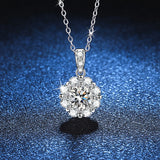 925 Silver D 1CT Moissanite Diamond Zircon Gemstone Pendent Necklace