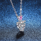 925 Silver Heart Cut Gemstone Pendent Necklace
