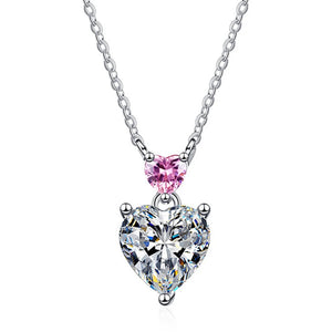 925 Silver Heart Cut Gemstone Pendent Necklace