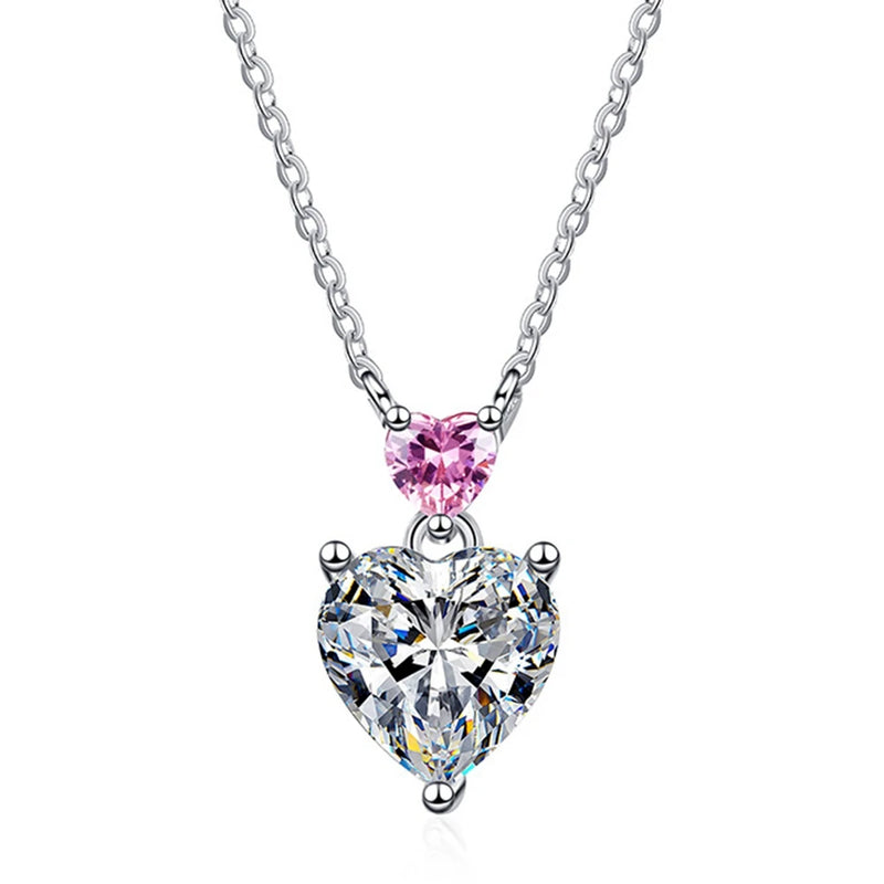 925 Silver Heart Cut Gemstone Pendent Necklace