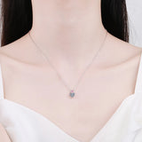 925 Silver Heart Cut Gemstone Pendent Necklace