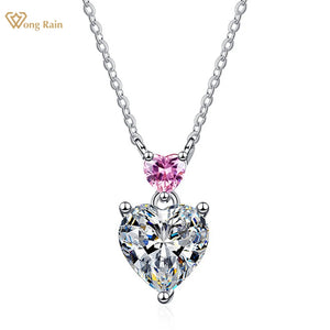 925 Silver Heart Cut Gemstone Pendent Necklace