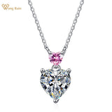 925 Silver Heart Cut Gemstone Pendent Necklace