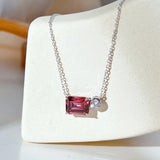 925 Silver Emerald Cut 8*10 MM Emerald Sapphire Pendent