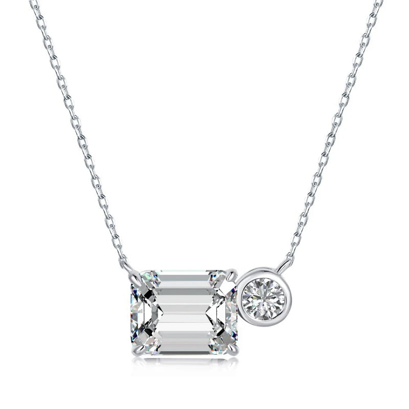 925 Silver Emerald Cut 8*10 MM Emerald Sapphire Pendent