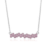 925 Silver Diamond Gemstone Pendant Necklace 18K Plated