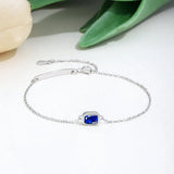 925 Silver Emerald Sapphire Ruby Diamond Bracelet Bangle 18K Plated