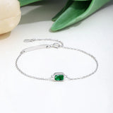 925 Silver Emerald Sapphire Ruby Diamond Bracelet Bangle 18K Plated