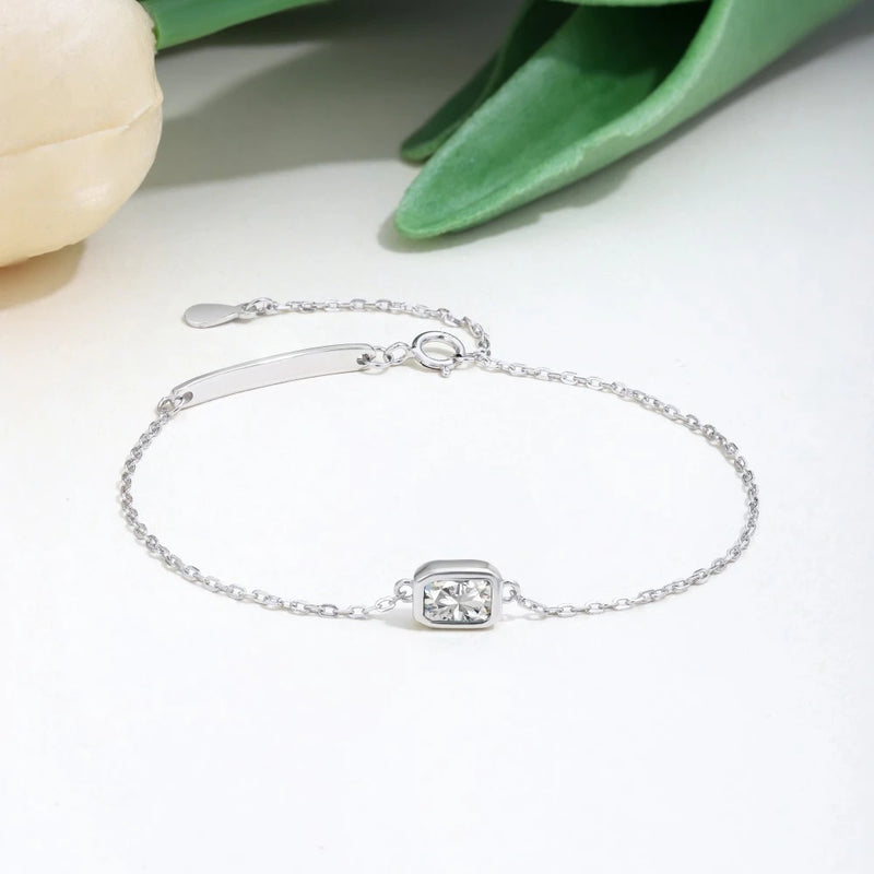 925 Silver Emerald Sapphire Ruby Diamond Bracelet Bangle 18K Plated