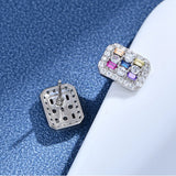 925 Silver Diamond Plated Ear Stud Earrings Women Gift Jewelry