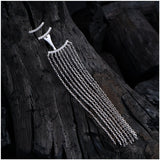925 Silver Diamond Gemstone Tassel Dangle Earrings
