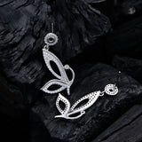 Sterling Silver Diamond Butterfly Dangle Earrings Gift