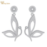 Sterling Silver Diamond Butterfly Dangle Earrings Gift