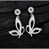 Sterling Silver Diamond Butterfly Dangle Earrings Gift