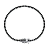 925 Silver Lab Sapphire Emerald Ruby Diamond Tennis Chain Bracelet Bangle