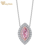 925 Silver Pink Sapphire Diamond Gemstone Necklace