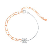 925 Silver Princess Cut Diamond Bracelet 18K Plated