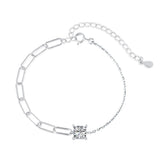 925 Silver Princess Cut Diamond Bracelet 18K Plated
