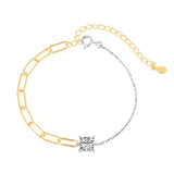 925 Silver Princess Cut Diamond Bracelet 18K Plated