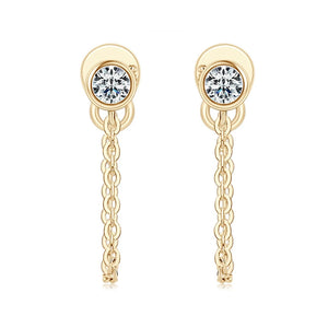925 Silver D Moissanite Gemstone Earrings 18K Plated