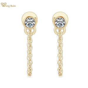 925 Silver D Moissanite Gemstone Earrings 18K Plated
