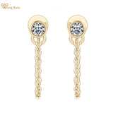 925 Silver D Moissanite Gemstone Earrings 18K Plated