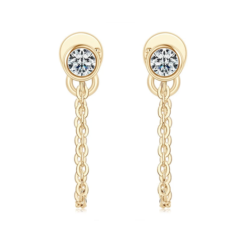 925 Silver D Moissanite Gemstone Earrings 18K Plated