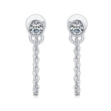 925 Silver D Moissanite Gemstone Earrings 18K Plated