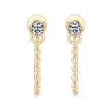 925 Silver D Moissanite Gemstone Earrings 18K Plated
