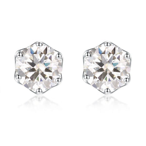 925 Silver 2CT Moissanite Diamonds Stud Earrings