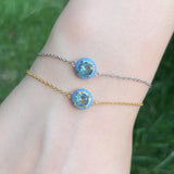 925 Silver Diamond Gemstone Bangle Bracelet 18K Plated Fine Jewelry