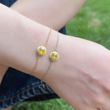 925 Silver Diamond Gemstone Bangle Bracelet 18K Plated Fine Jewelry