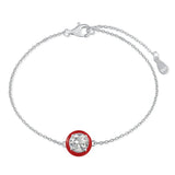 925 Silver Diamond Gemstone Bangle Bracelet 18K Plated Fine Jewelry