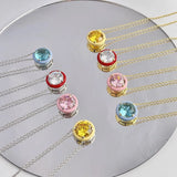 925 Silver Round-Cut Diamond Pendant Necklace