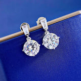 925 Silver Lab Sapphire Diamond Drop Dangle Earrings