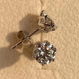 925 Silver Round Cut VVS1 Moissanite Stud Earrings