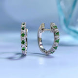 925 Silver Sapphire Ruby Diamond Hoop Earrings Wedding Jewelry