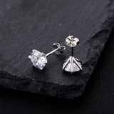 925 Silver 8MM Diamond Ear Stud Earrings