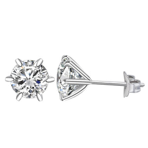 925 Silver 8MM Diamond Ear Stud Earrings