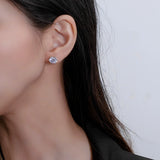 925 Silver 8MM Diamond Ear Stud Earrings