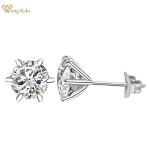 925 Silver 8MM Diamond Ear Stud Earrings