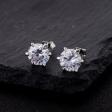 925 Silver 8MM Diamond Ear Stud Earrings