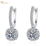 925 Silver D 1CT Moissanite Diamonds Zircon Dangle Earrings
