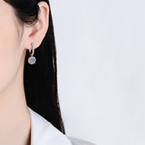 925 Silver D 1CT Moissanite Diamonds Zircon Dangle Earrings