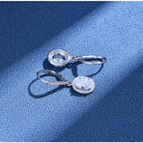 925 Sterling Silver Diamond Gemstone Dangle Earrings 18K Plated