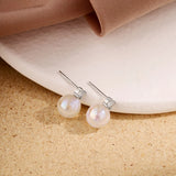 925 Silver Pearl Diamond Ear Studs for Women