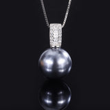 Solid 925 Sterling Silver Pearl Emerald Sapphire Gemstone Necklace Pendant