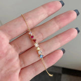 925 Silver Diamond Gemstone 18K Plated Bracelet Bangle