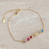 925 Silver Diamond Gemstone 18K Plated Bracelet Bangle