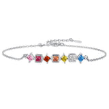 925 Silver Diamond Gemstone 18K Plated Bracelet Bangle